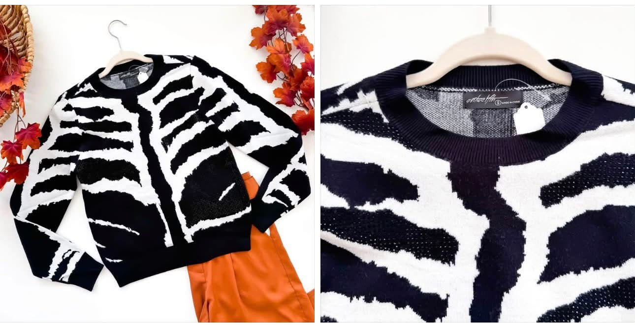 Diamonds & Snowflakes Rhinestone Zebra Sweater