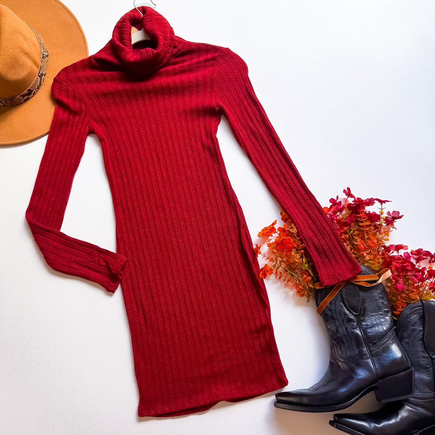 Red Ribbed Cozy Sweater