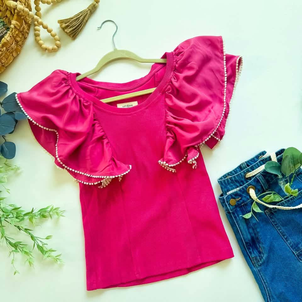 Pink Ruffle Top