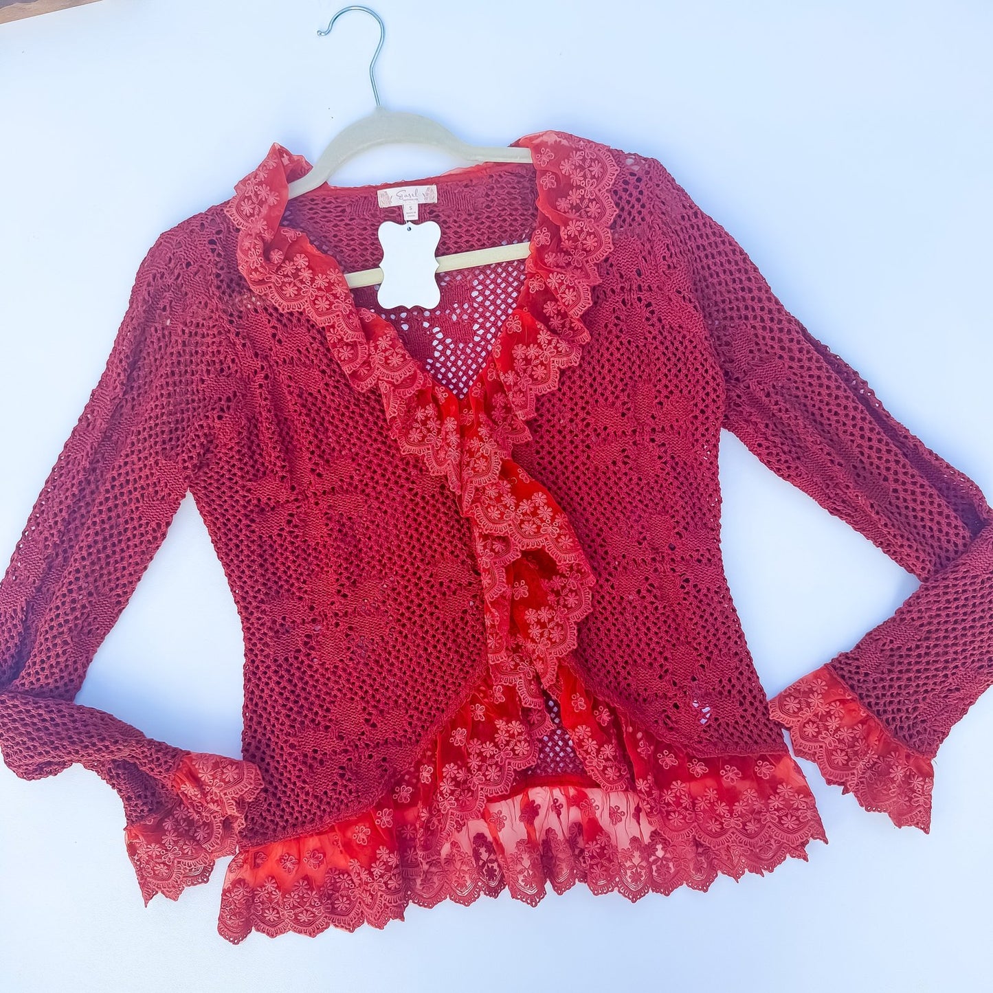 Cider Mill Cutie Crochet Lace Cardigan
