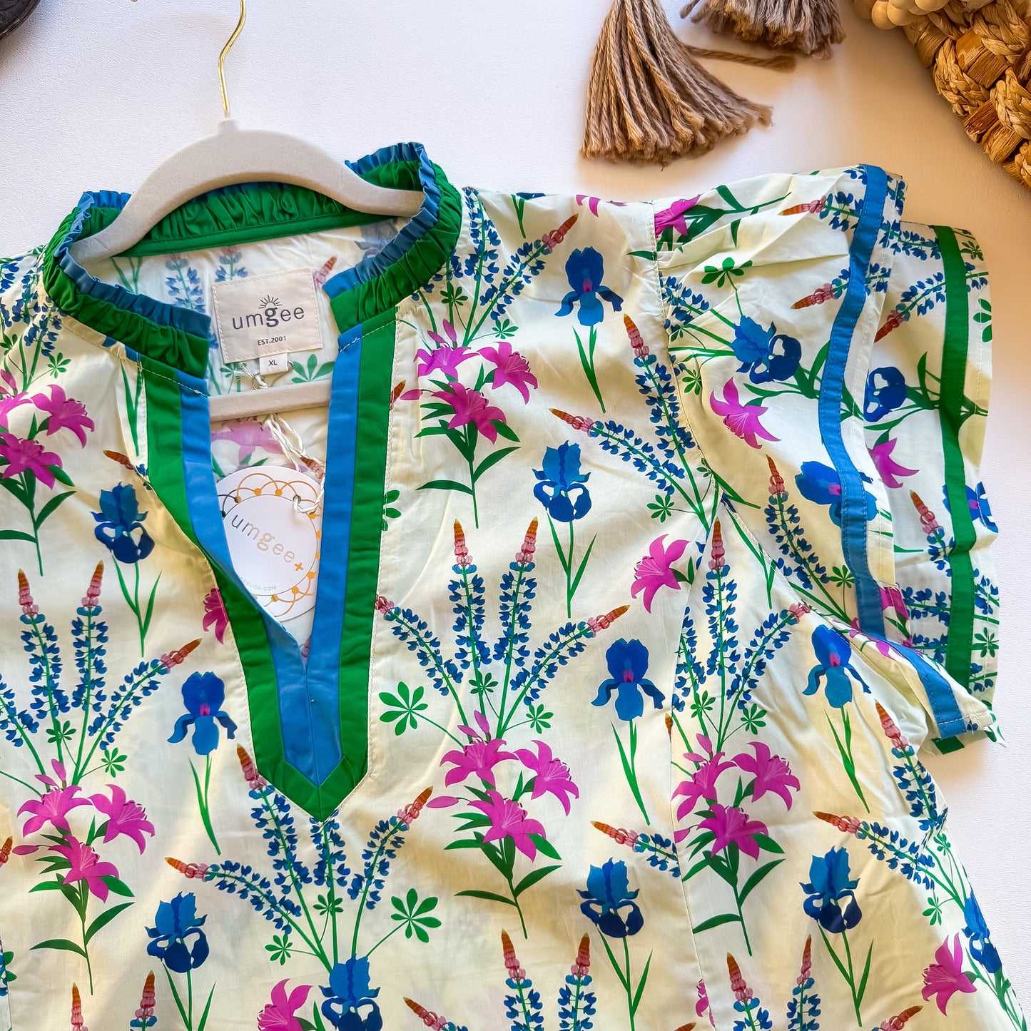 Wildflower Meadow Ruffle Neck Top