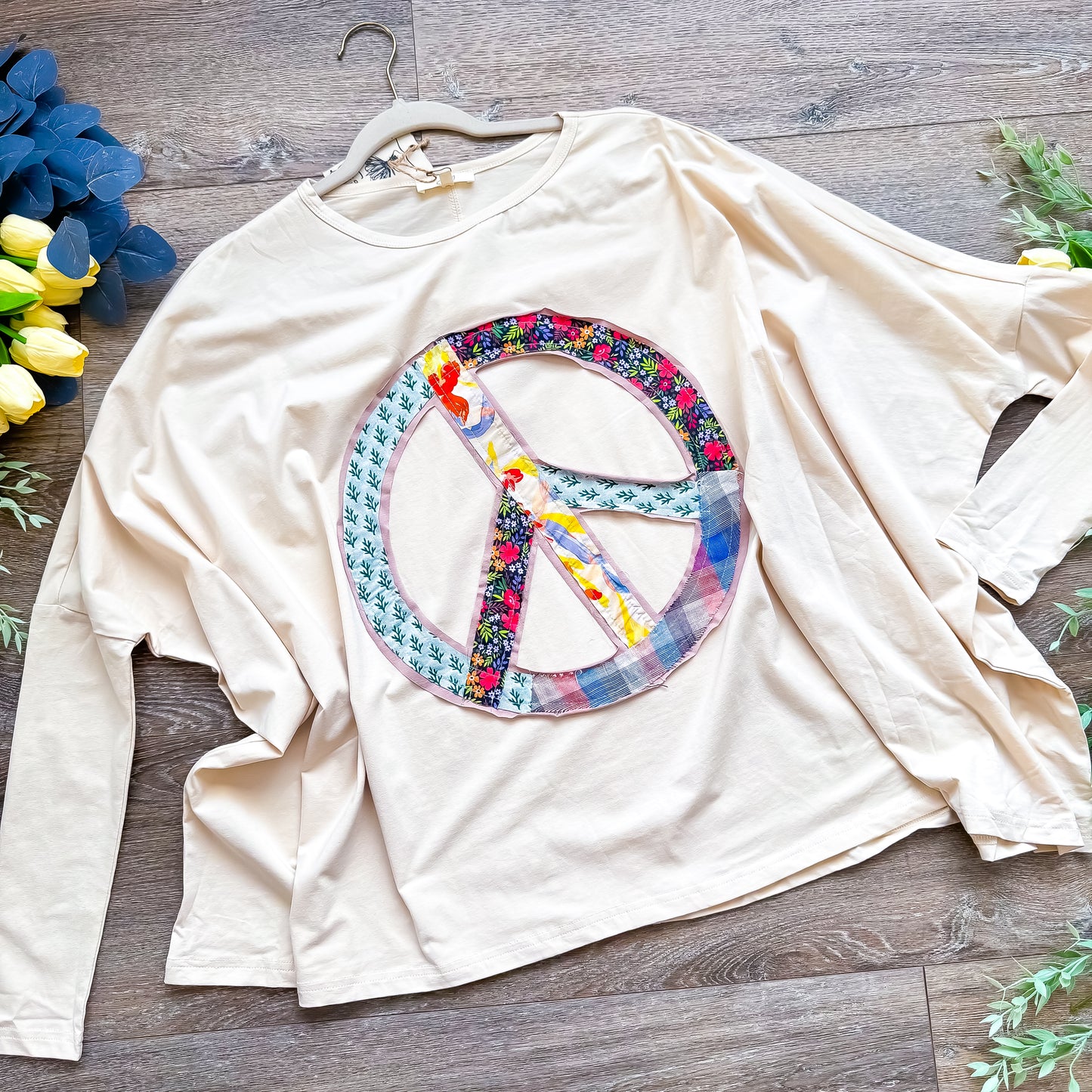 Taupe Peace Top