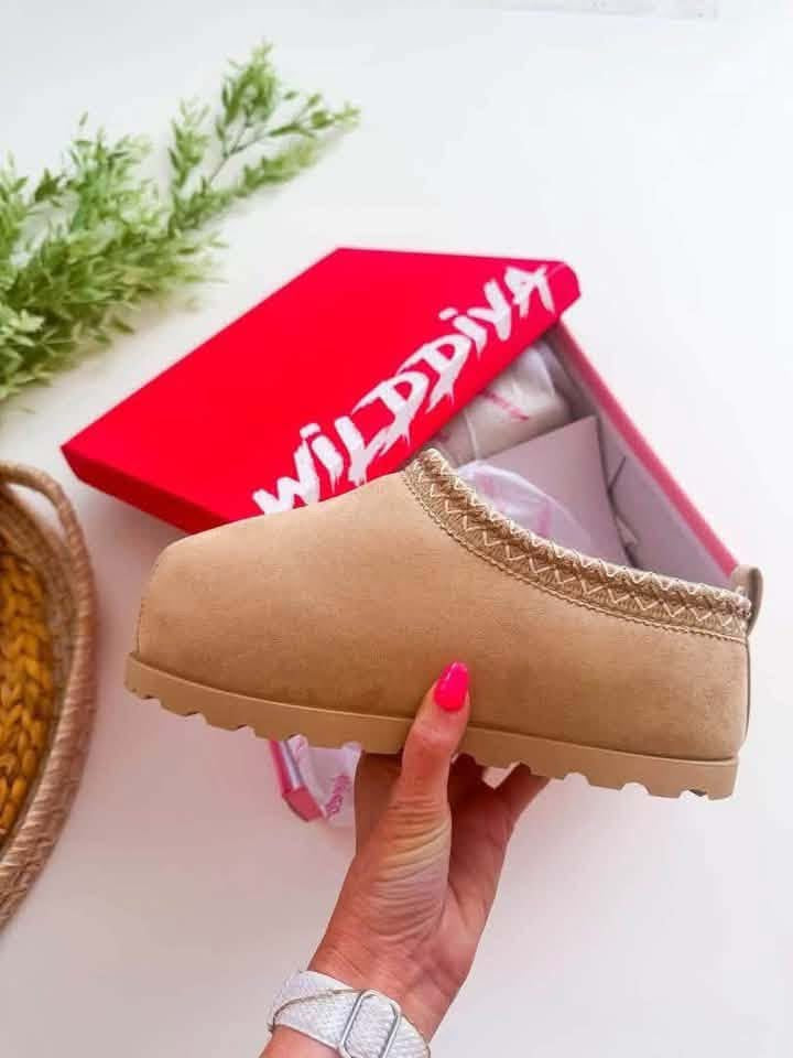 Wild Diva Suede Slippers