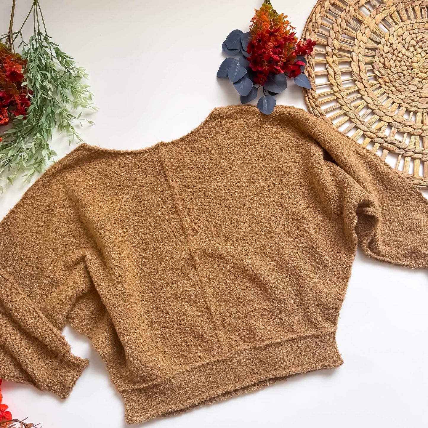 So Me/Bibi Tan Seam Front Solid Sweater
