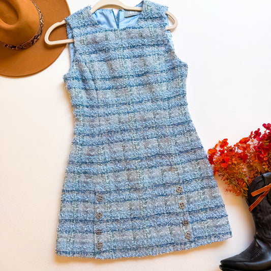 Blue Checkered Mini Dress
