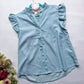 Umgee Blue and white Stripe Button Up Top