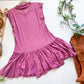 Sweet Ruffled Hem Mauve Dress