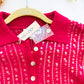 Wine Sequin Polo Sweater