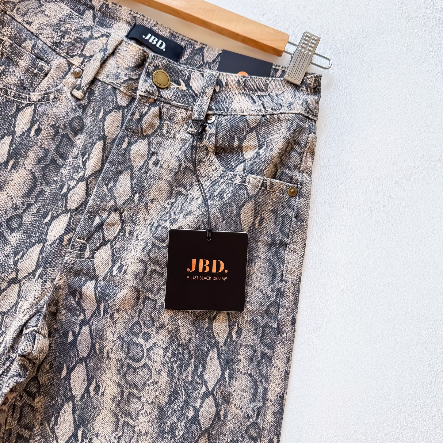 Vintage Black Python Print Denim | Just Black Denim
