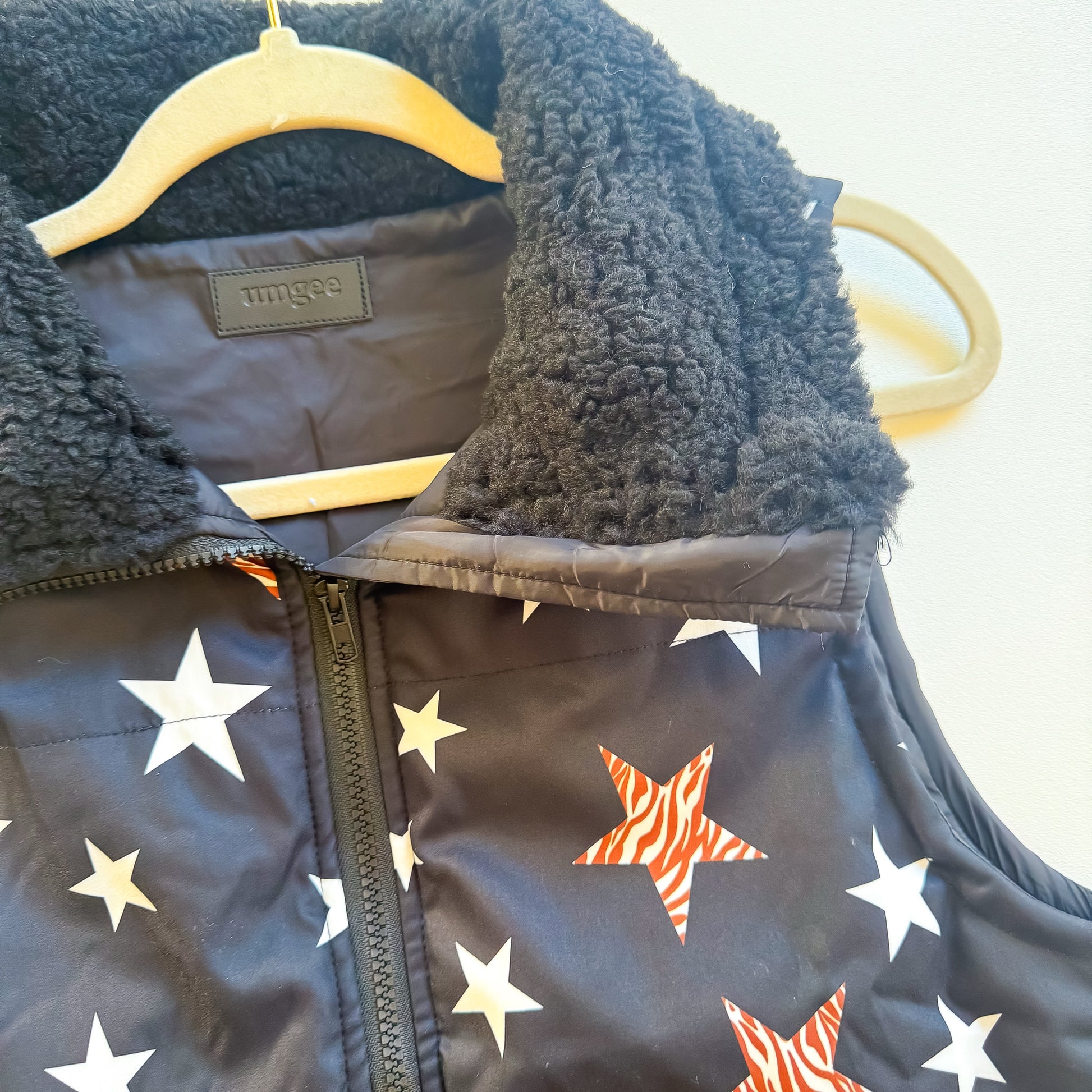 Lone Star Sherpa Puffer Vest sherpa collar