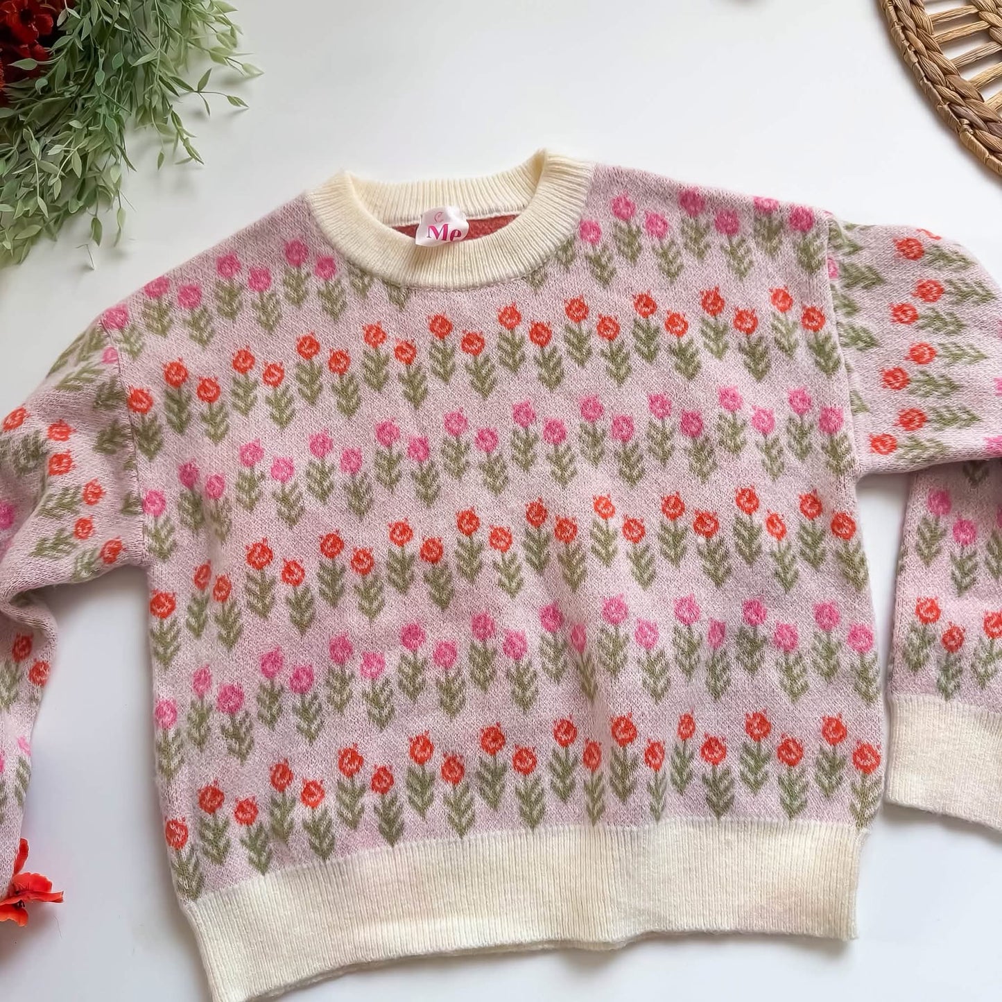 So Me/Bibi Tulip Floral Sweater
