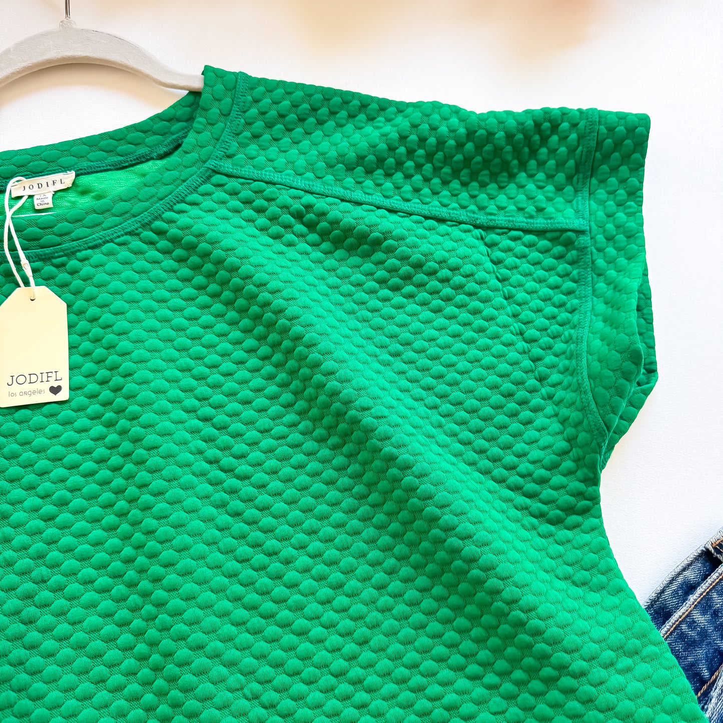 Textured Green  Blouse | JODIFL