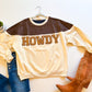 Howdy Y'all Faux Leather Yoke Sweatshirt