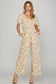 Drop Shoulder Woven Printed Jumpsuit