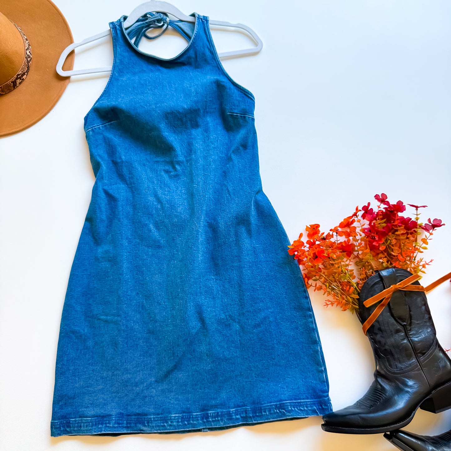 Blue B Open Back Denim Dress