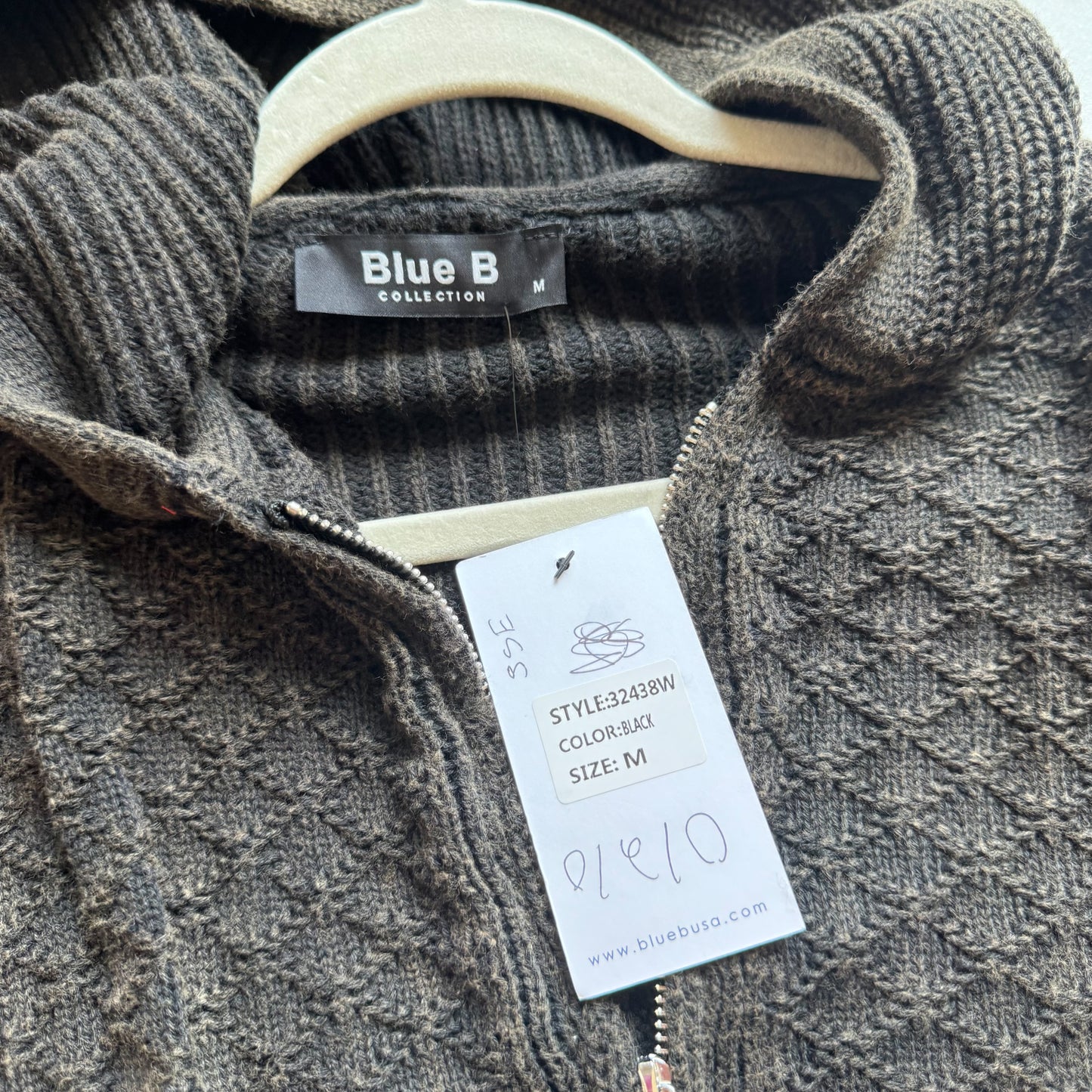 Mineral Wash Knit Zip Hoodie
