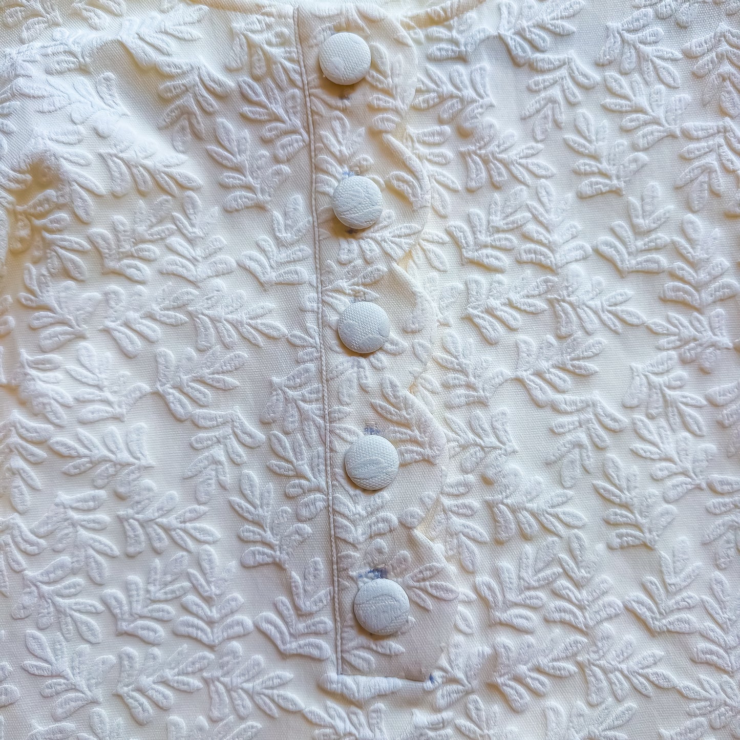 Textured White button dress