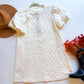 Textured White button dress