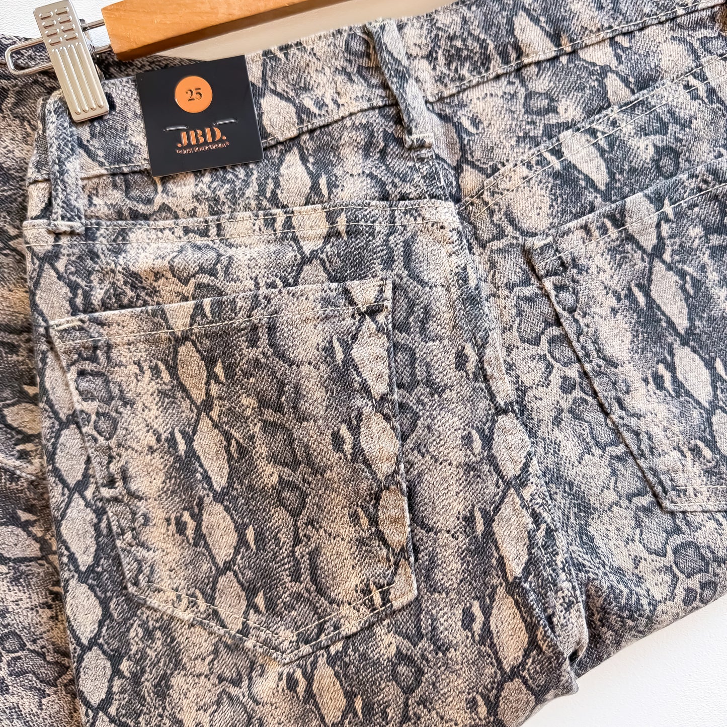 Vintage Black Python Print Denim | Just Black Denim
