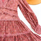 Pink Wine Floral Tiered Dress