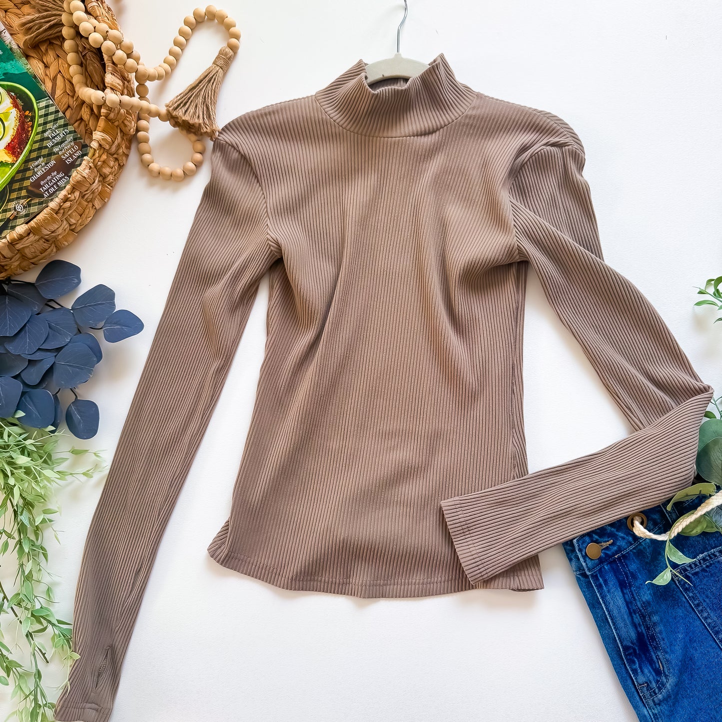 Ribbed Neutral Turtleneck Essential