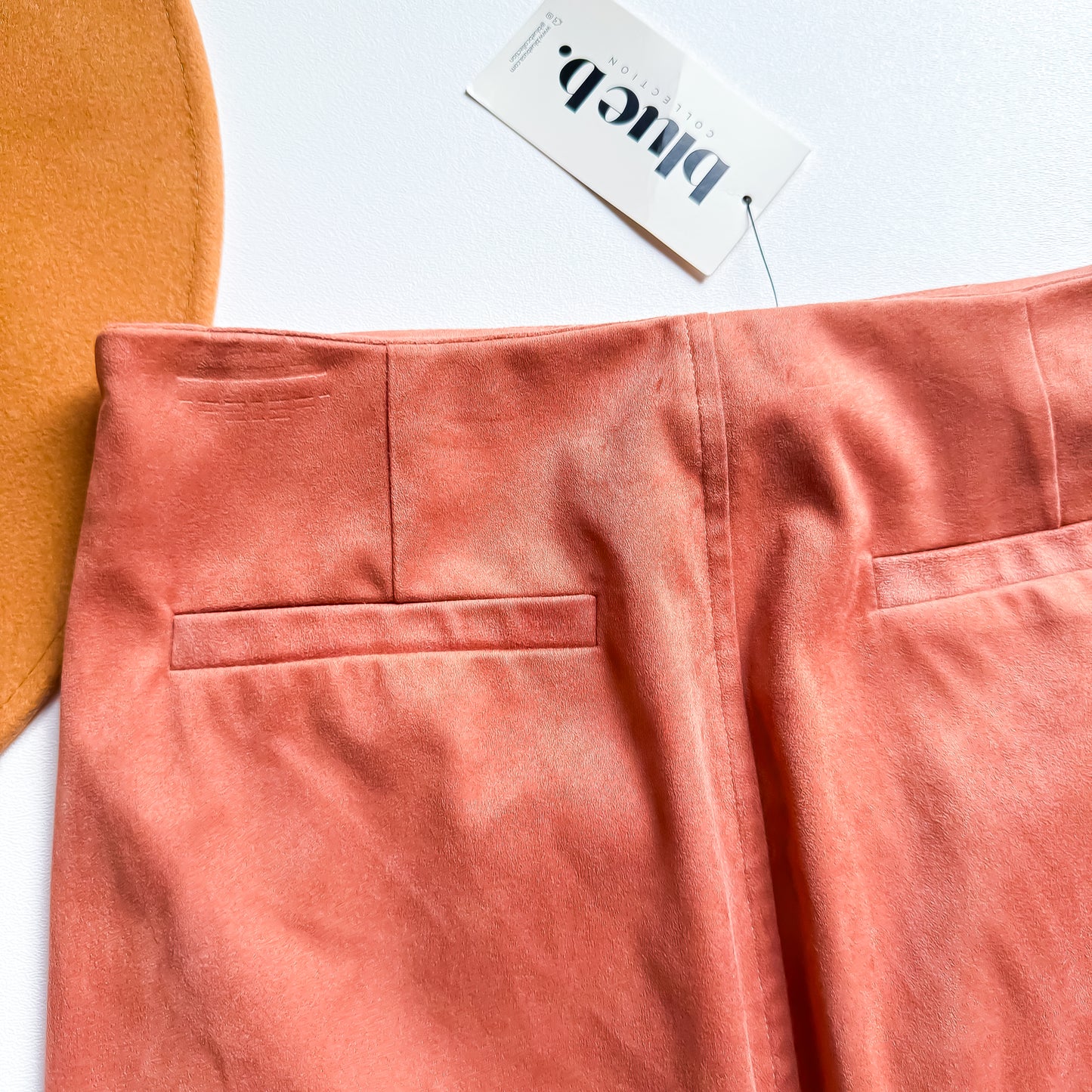 Faux Suede Floral Skirt