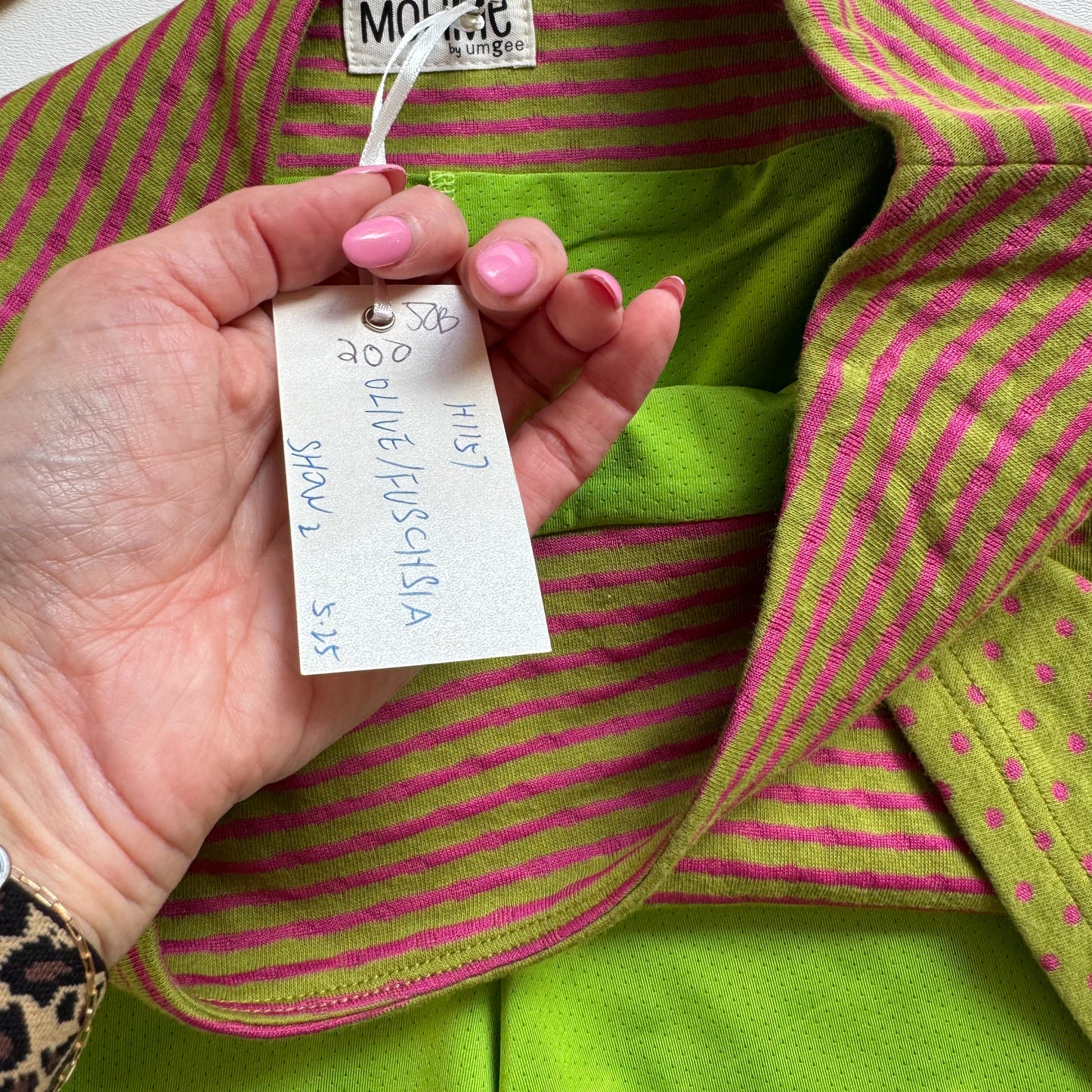 Lime Green Striped Waist Skort