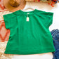 Textured Green  Blouse | JODIFL