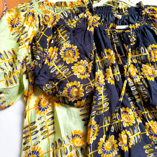 Black & Gold Floral Elegant Dresses
