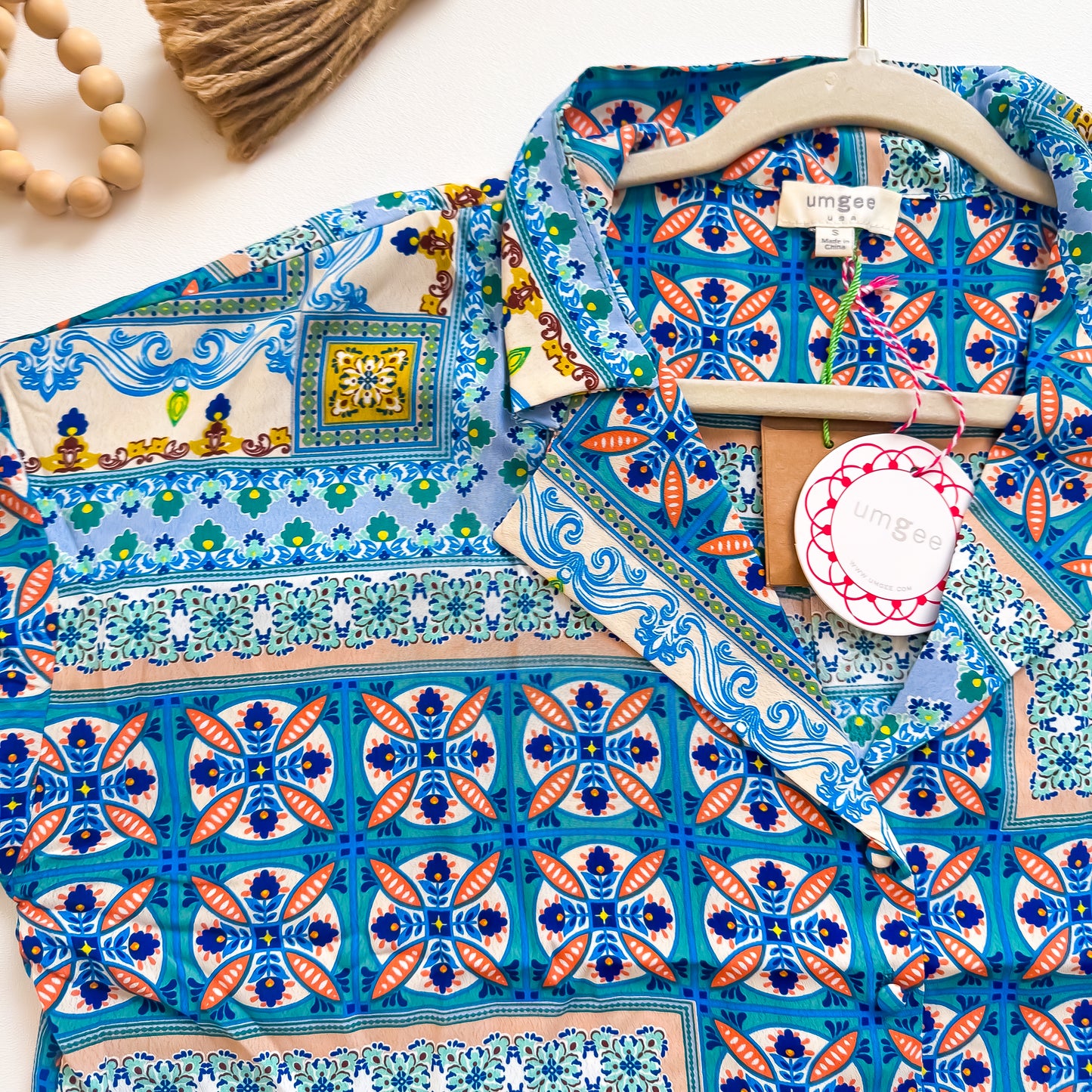 Boho Tapestry Button-Up Shirt