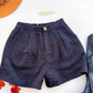 Black Tweed Shorts with Pockets