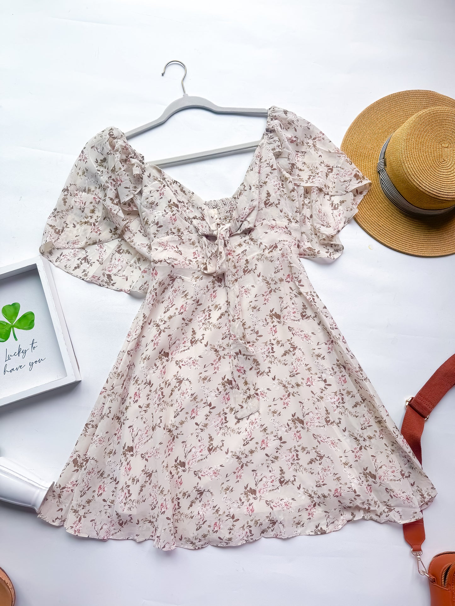 Lena Tan Floral Dress