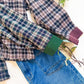 Cozy Plaid Contrast Sleeve Pullover