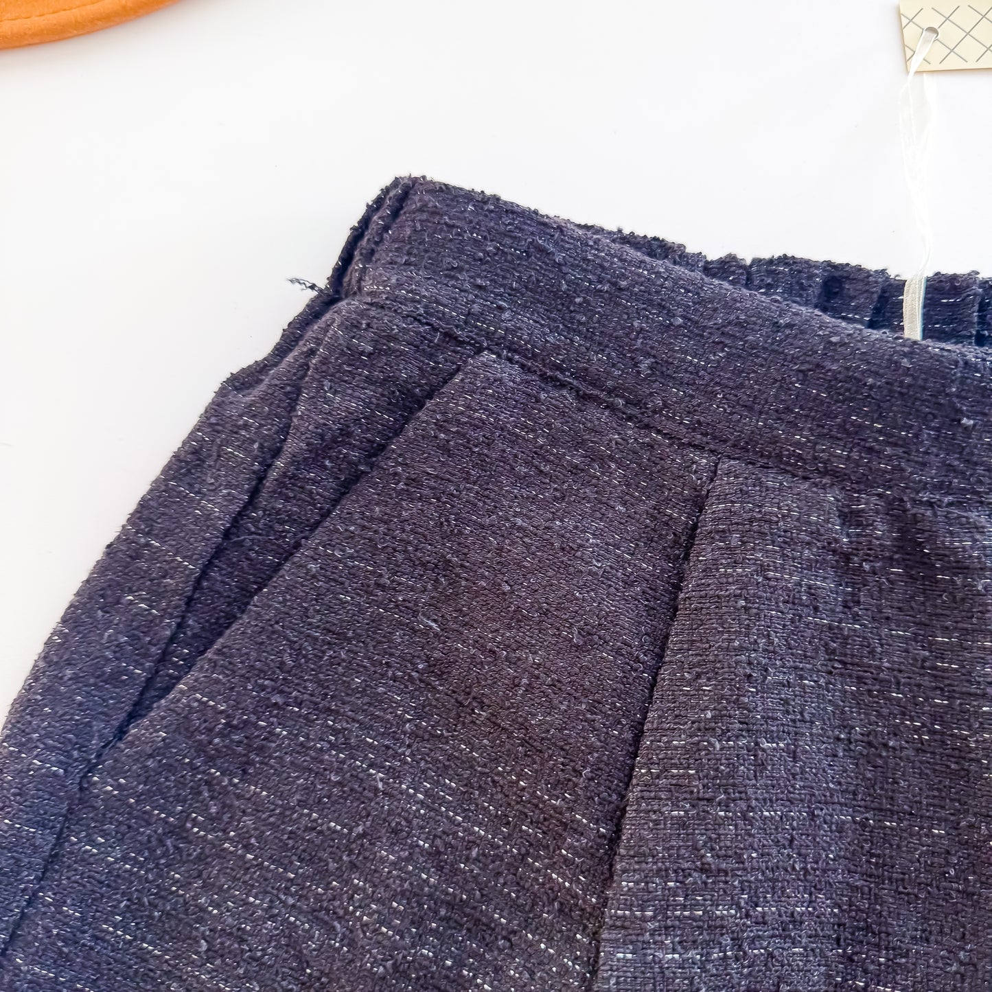 Black Tweed Shorts with Pockets
