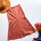 Faux Suede Floral Skirt