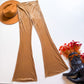 Tan Velvet Flares