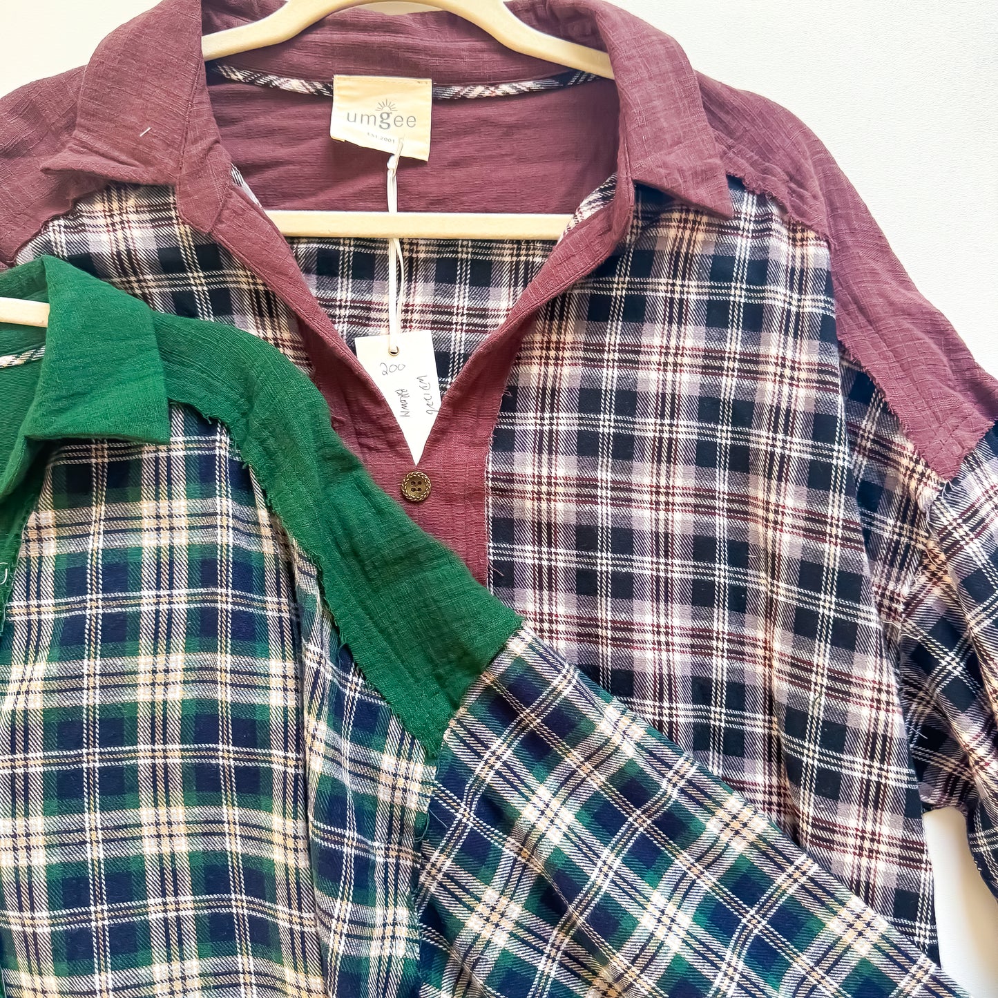 Cozy Plaid Contrast Sleeve Pullover