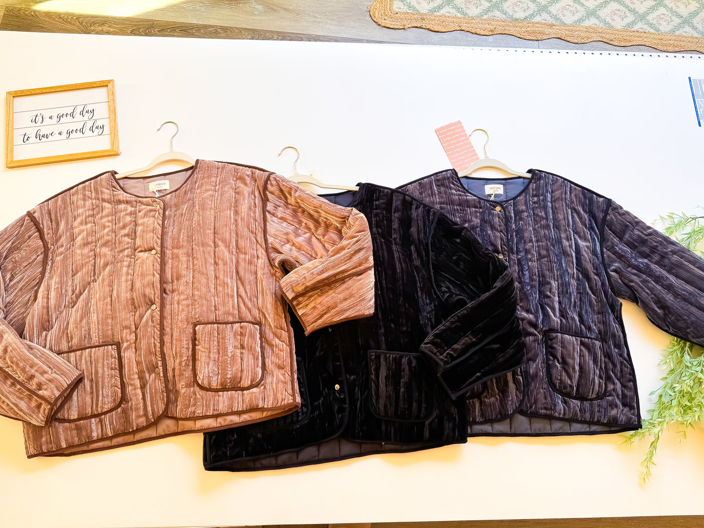 Velvet Dreams Quilted Snap Jacket