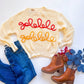 Gobble Gobble Script Embroidered Cream Sweater