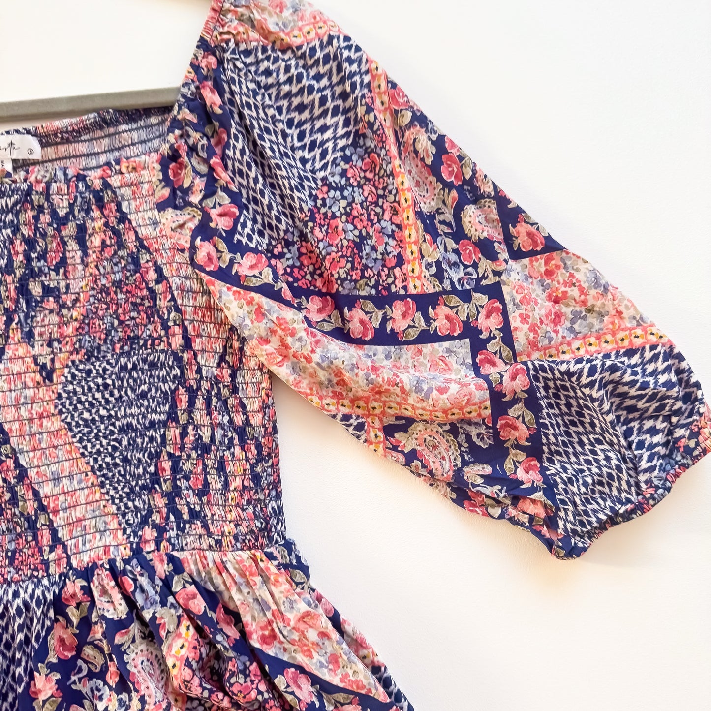 Puff sleeve and smocked bodice detail