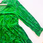 Velvet dress sleeve and tiered skirt detail
