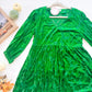 Emerald Evening Velvet Dress front