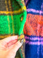 Green plaid side button detail