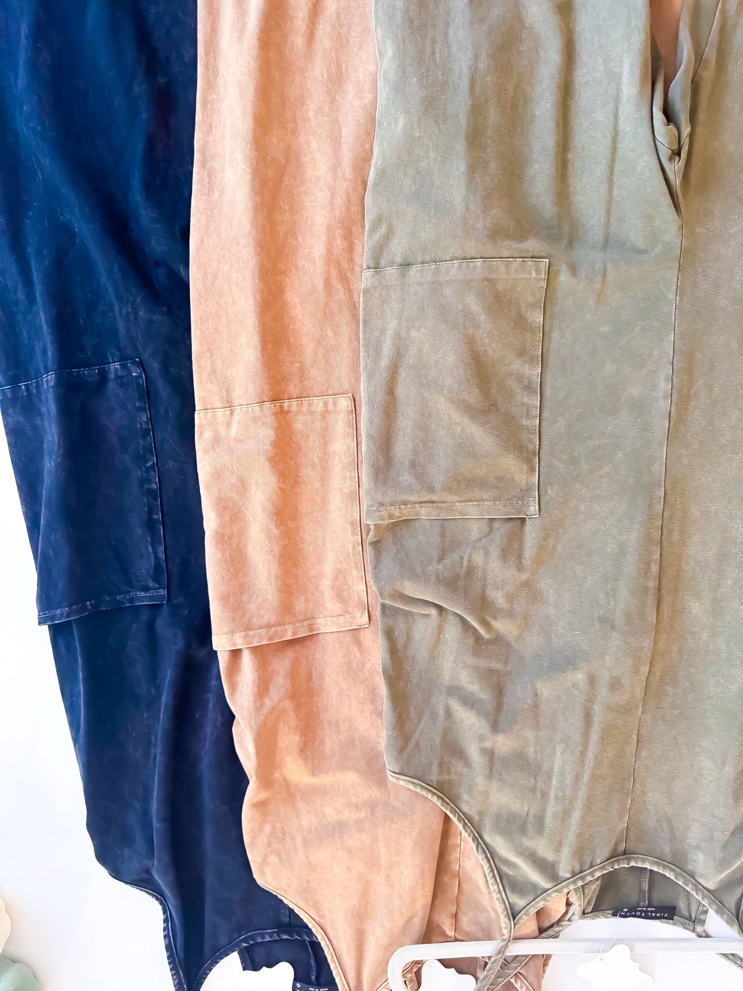Harvest Hangout Washed Jumpsuit patch pocket detail