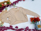 Oatmeal Latte Cropped Sweater by Easel front view