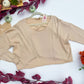 Oatmeal Latte Cropped Sweater by Easel flat lay