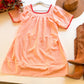 Apricot striped square neck mini dress