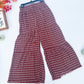 Burgundy Bonfire Tiered Plaid Wide-Leg Pants