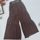 Burgundy Bonfire Tiered Plaid Wide-Leg Pants