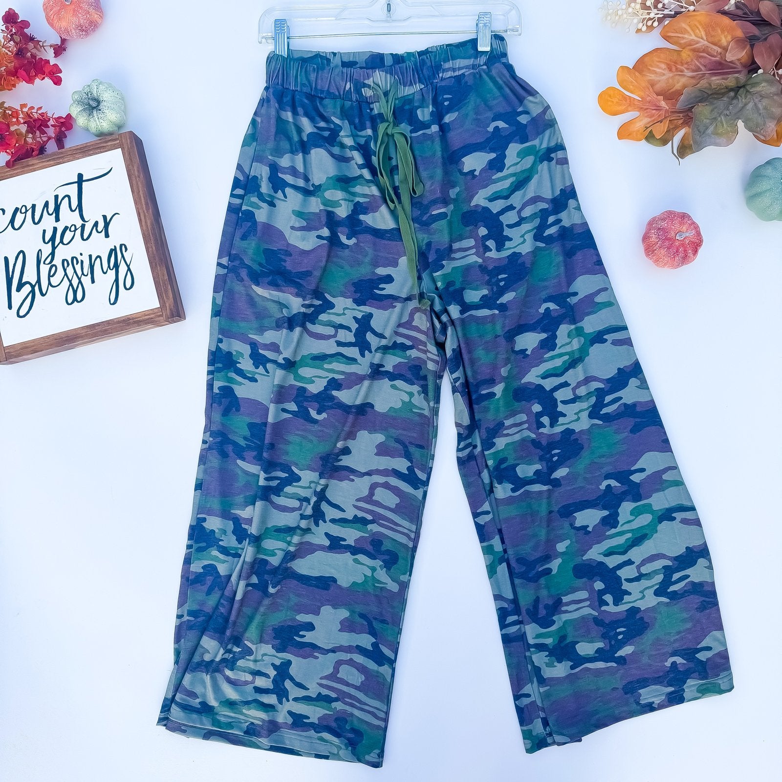 October Ever After Camo Wide-Leg Pants